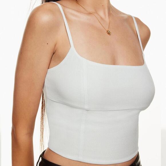 Aritzia Wilfred Basel Bustier Tank Top Spaghetti Strap in White Size Large - Picture 4 of 8